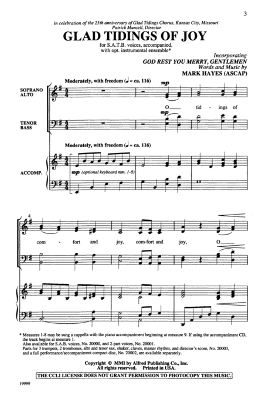Glad Tidings of Joy 4-Part scores gallery preview page 2