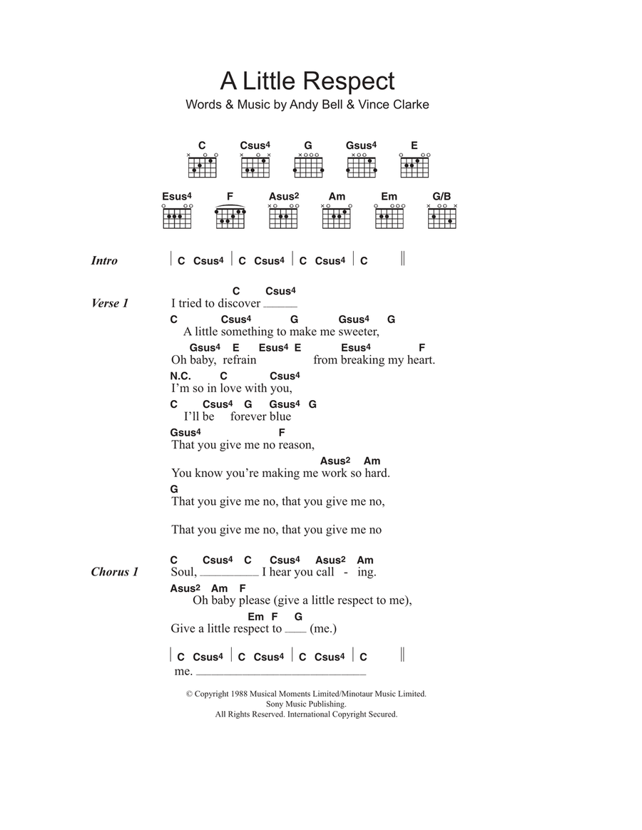 A Little Respect Guitar scores gallery preview page 1
