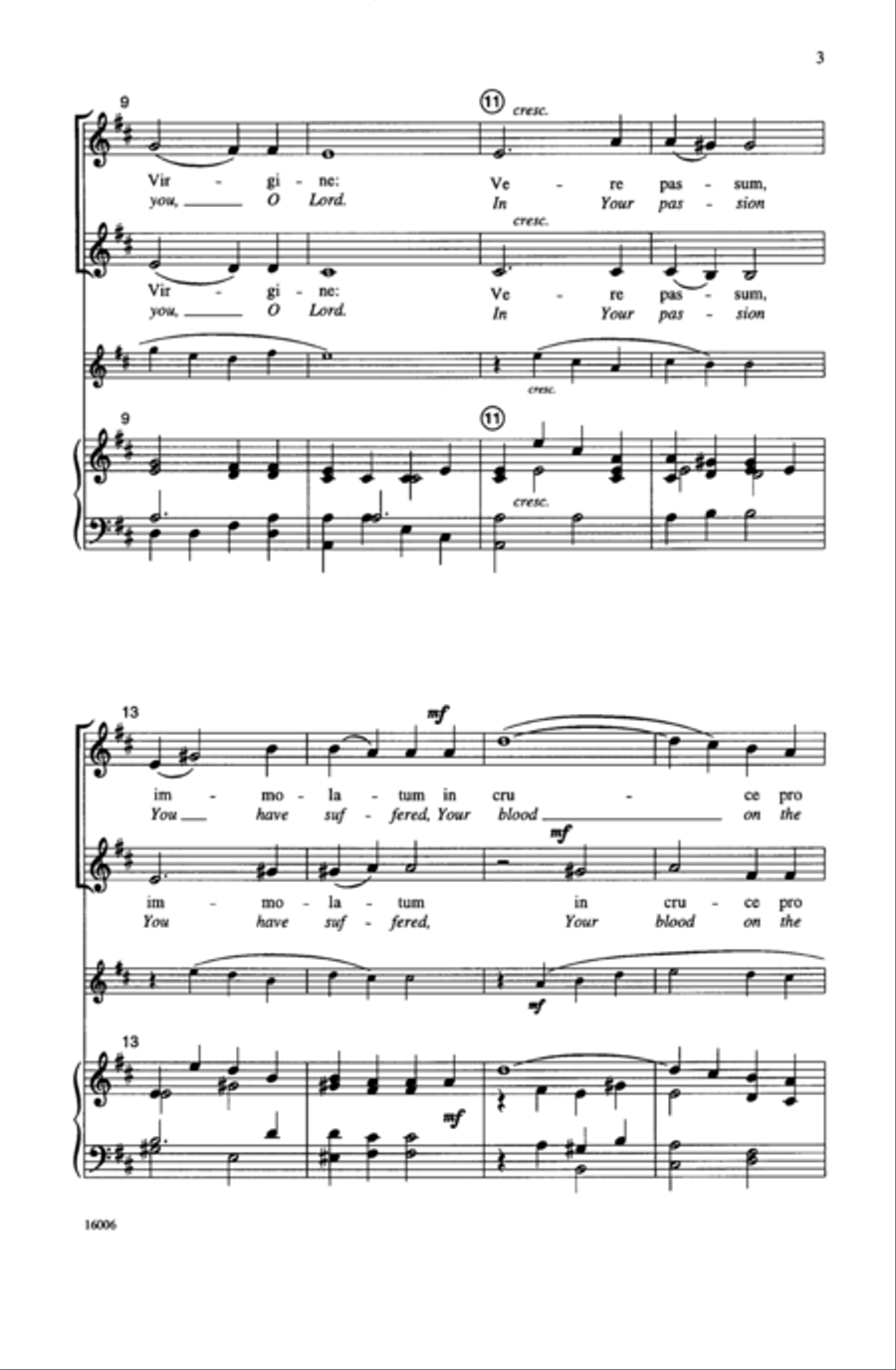 Ave Verum Corpus Unison Choir scores gallery preview page 3
