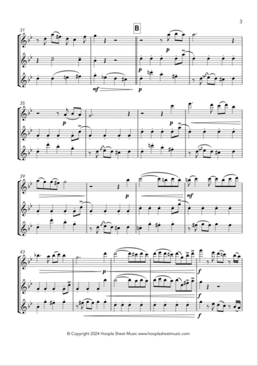 La Cumparsita Flute Trio scores gallery preview page 3