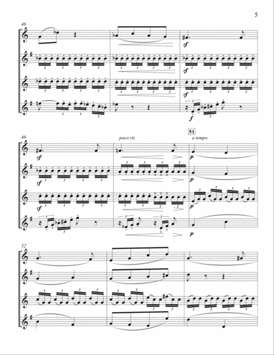 ADAGIO CANTABILE from 'Pathetique' Sonata, Op 13 Woodwind Quartet scores gallery preview page 6