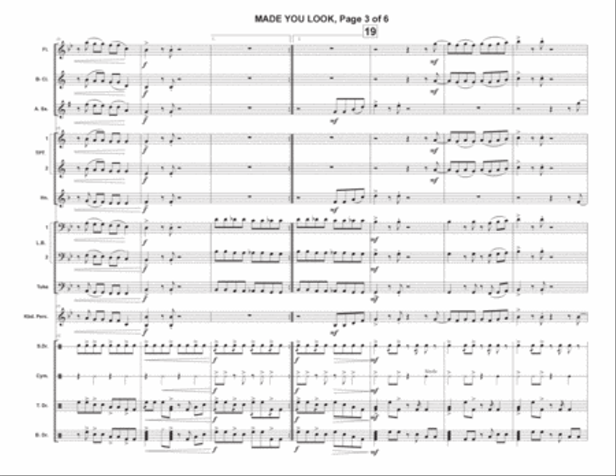 Made You Look Marching Band scores gallery preview page 3