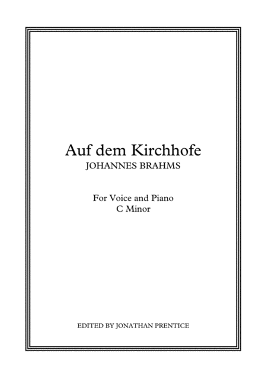 Book cover for Auf dem Kirchhofe (C Minor)