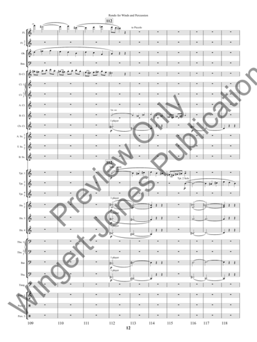 Rondo for Winds and Percussion - Full Score image number null