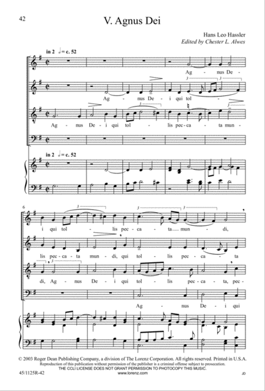 Missa super Dixit Maria Missa super Dixit Maria 4-Part scores gallery preview page 44