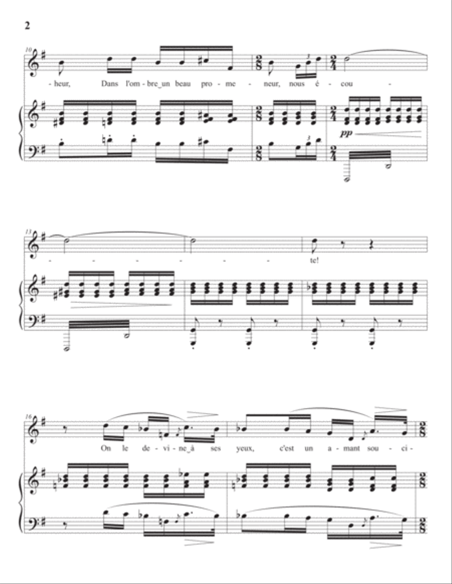 CHABRIER: Chants d'oiseaux (transposed to G major) Voice scores gallery preview page 3