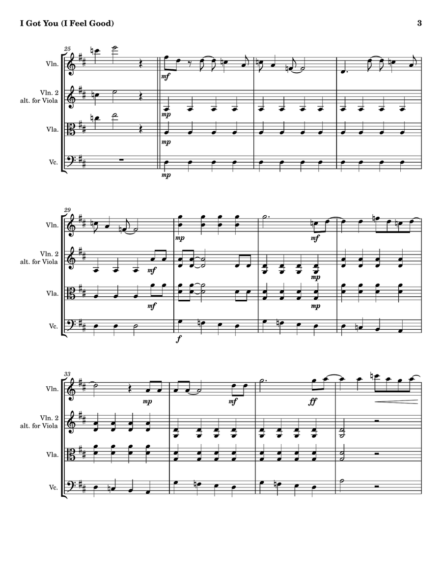 I Got You (I Feel Good) String Trio scores gallery preview page 3