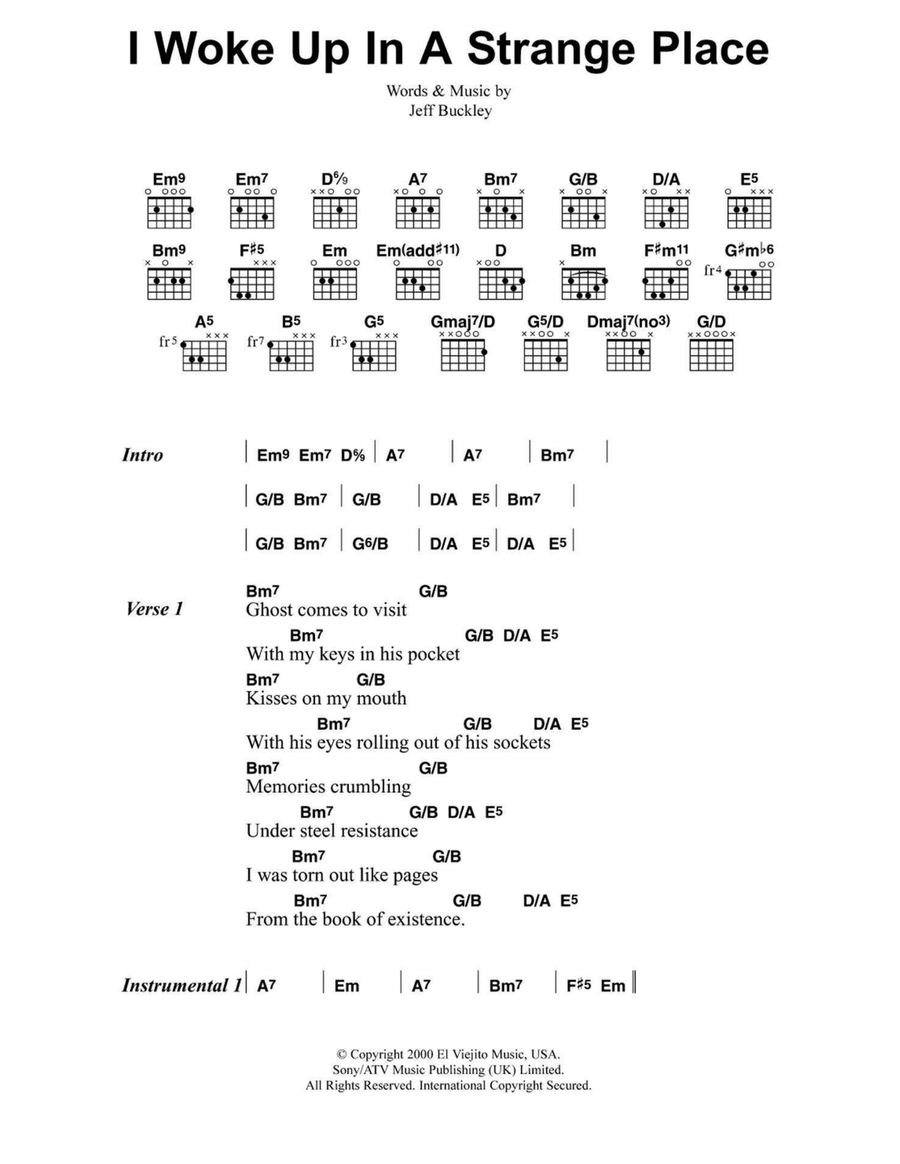 I Woke Up In A Strange Place Easy Guitar scores gallery preview page 1