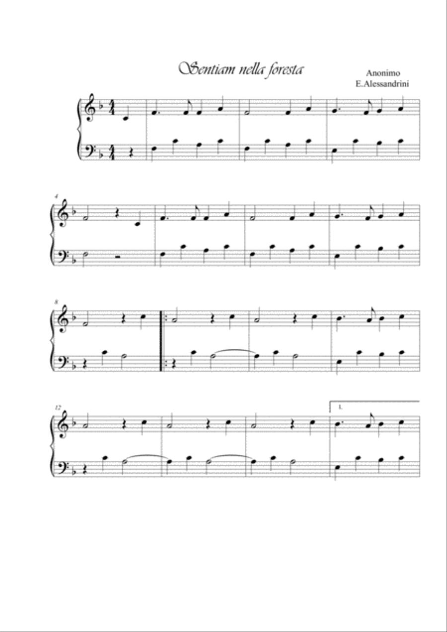 Let's hear in the forest (Sentiam nella foresta) Piano Method scores gallery preview page 1