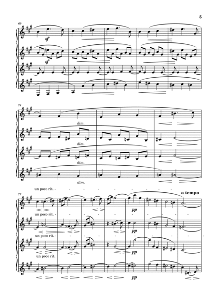 R.Schumann: Quartet Op.41 No.3 for 3 Clarinets and Bass Clarinet Clarinet Quartet scores gallery preview page 5