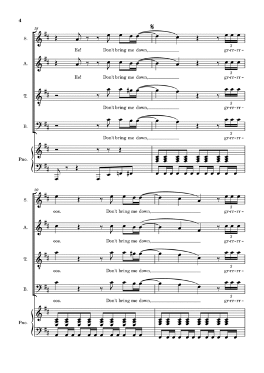 Don't Bring Me Down Don't Bring Me Down 4-Part scores gallery preview page 5