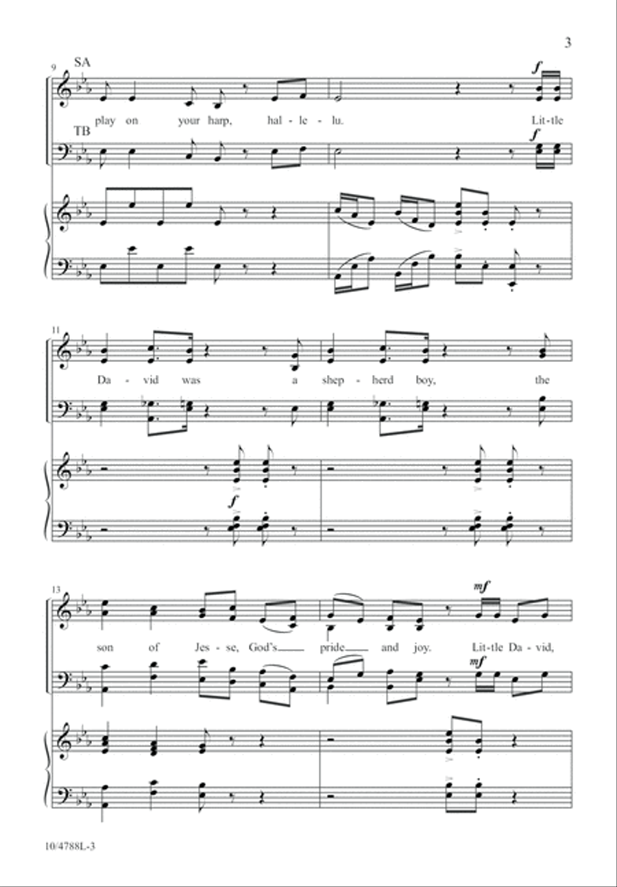 Little David, Play on Your Harp 4-Part scores gallery preview page 3