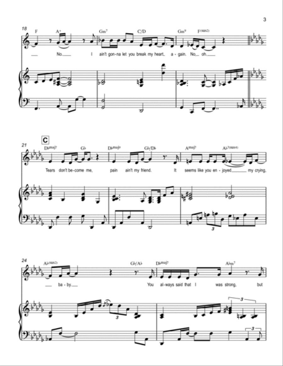 I Ain't Gonna Let You Break My Heart Again Voice scores gallery preview page 3