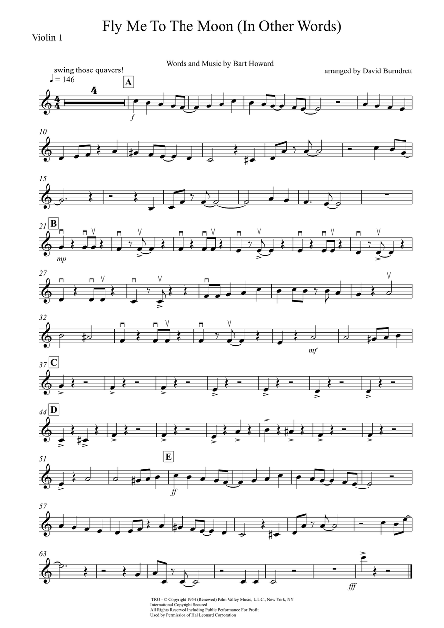 Fly Me To The Moon (In Other Words) String Quartet scores gallery preview page 4