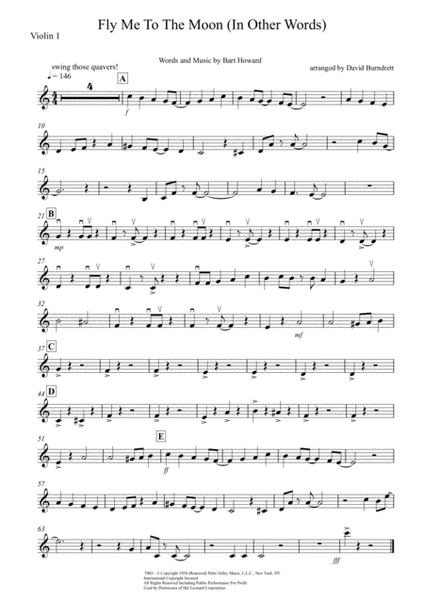 Fly Me To The Moon (In Other Words) by Tony Bennett String Quartet - Digital Sheet Music