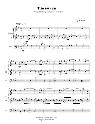 J. S. Bach: String Trio BWV 586