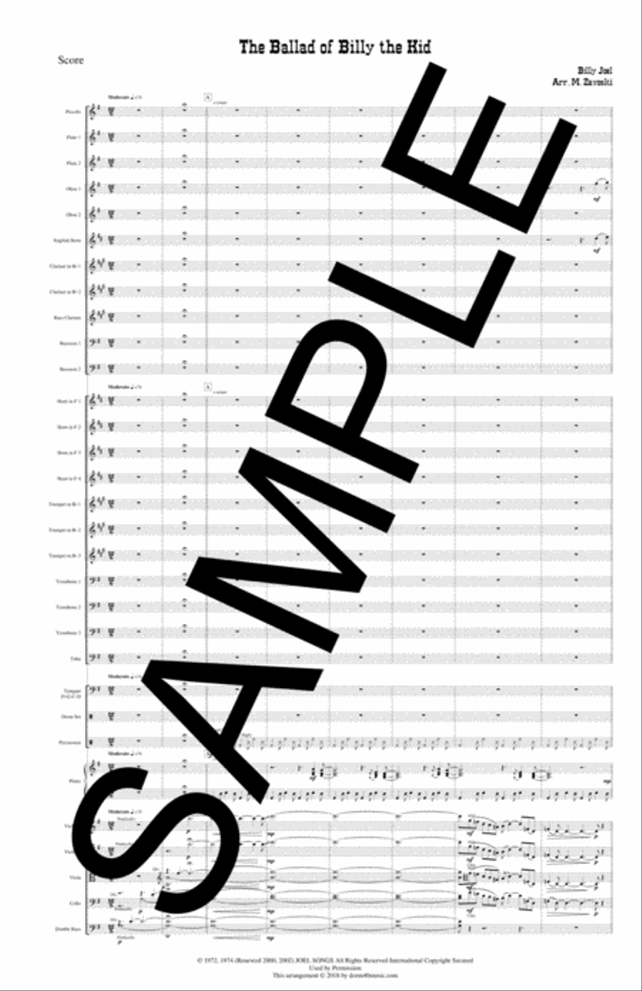 (the) Ballad Of Billy The Kid Large Ensemble scores gallery preview page 1