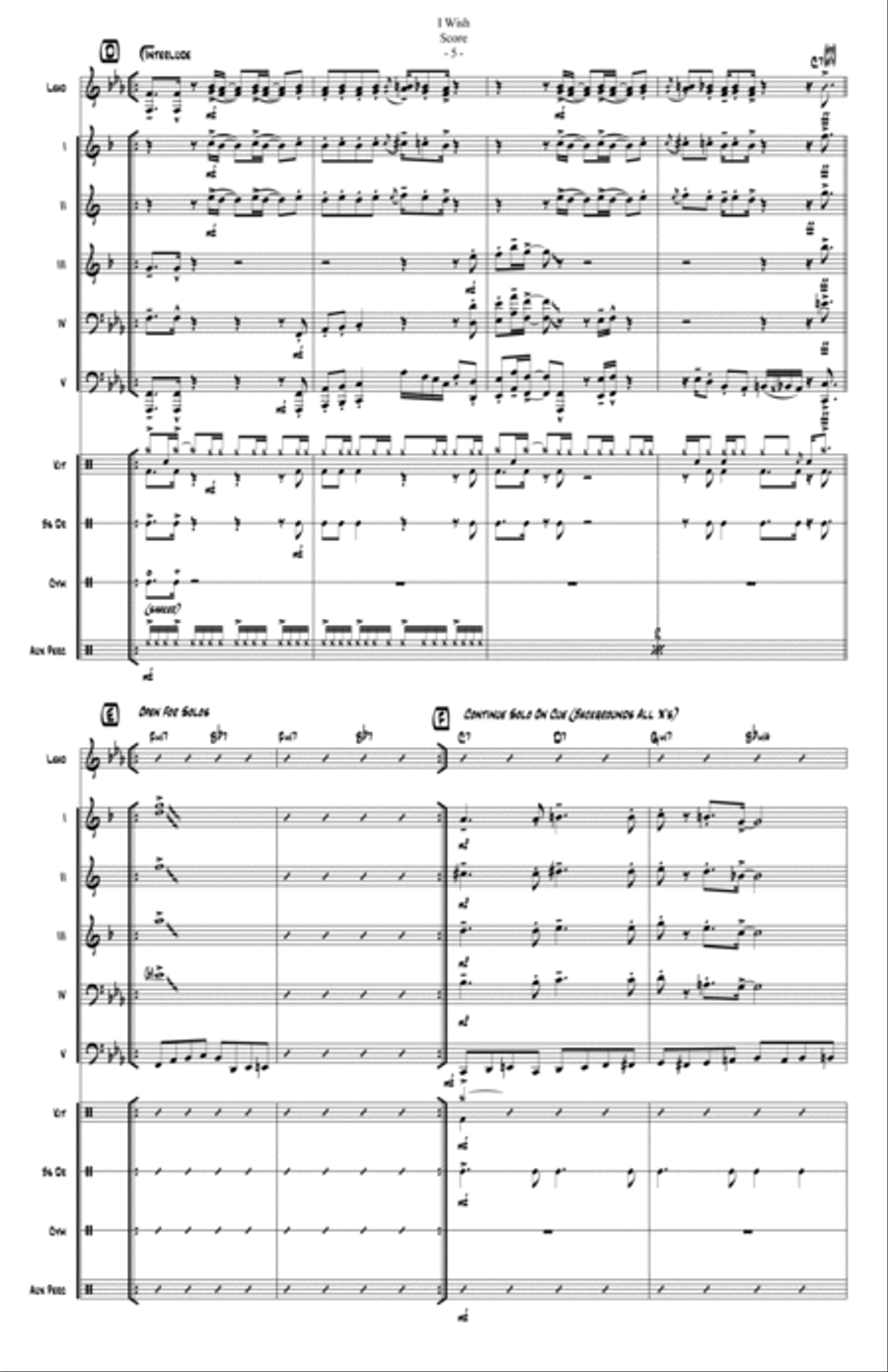 I Wish Jazz Ensemble scores gallery preview page 6
