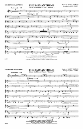Book cover for The Batman Theme (from Batman): E-flat Baritone Saxophone