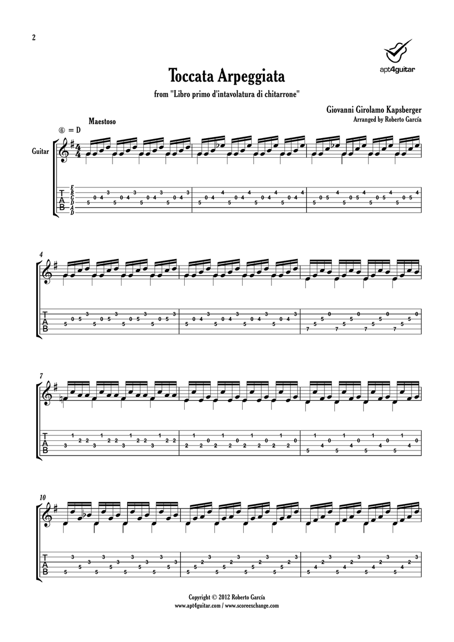 Toccata Arpeggiata Toccata Arpeggiata Classical Guitar scores gallery preview page 2