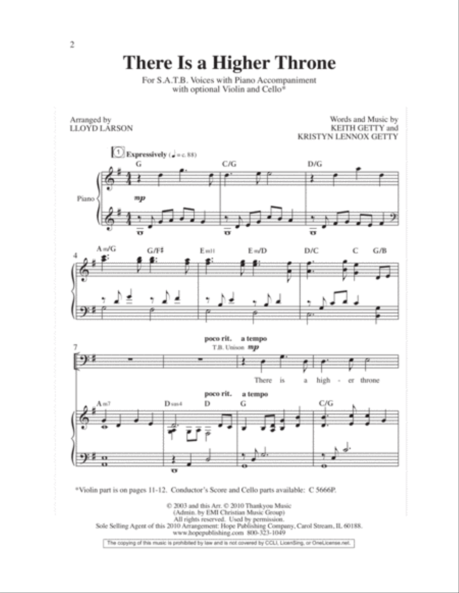 There Is a Higher Throne Choir scores gallery preview page 2