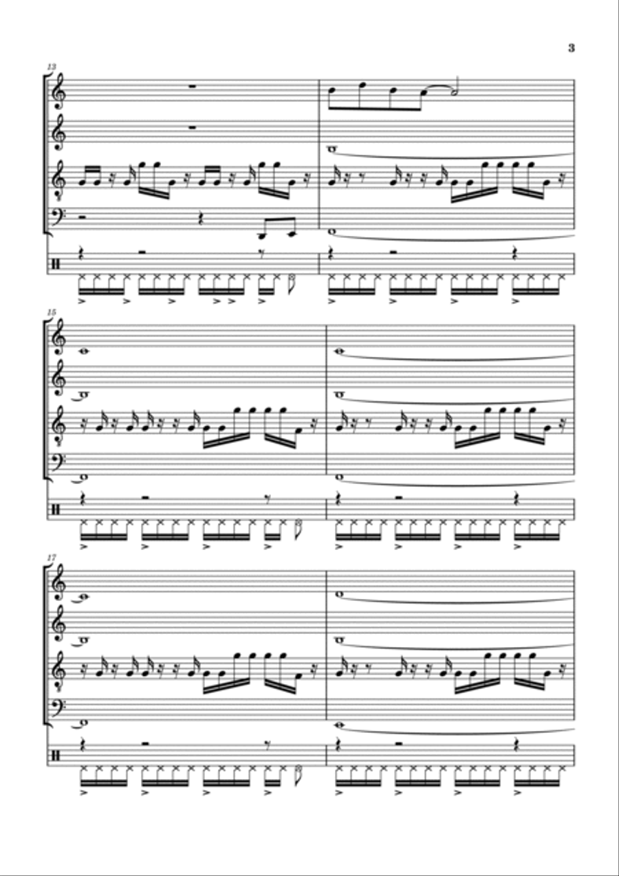 Theme From Shaft Woodwind Quartet scores gallery preview page 4