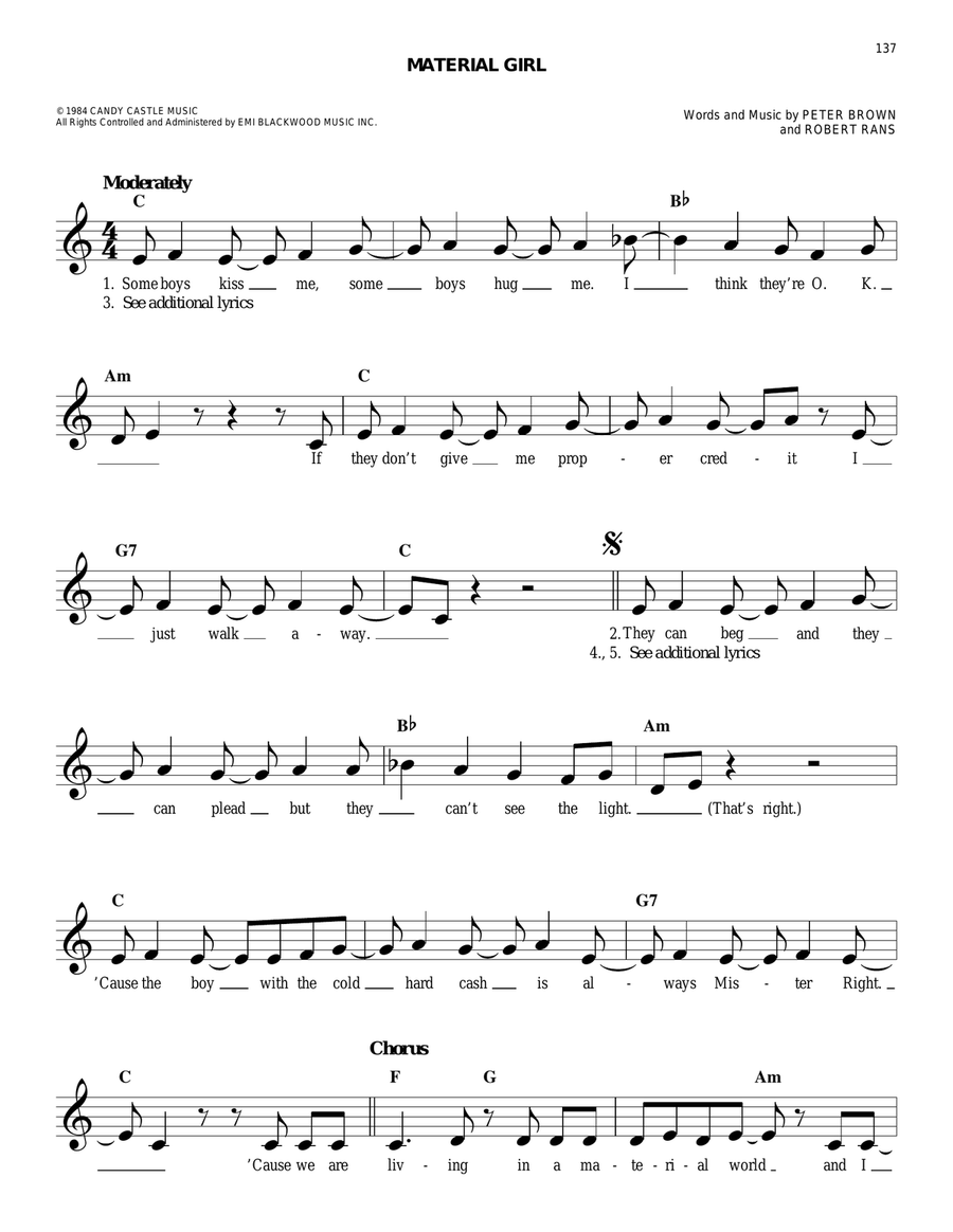 Material Girl Material Girl Acoustic Guitar scores gallery preview page 1