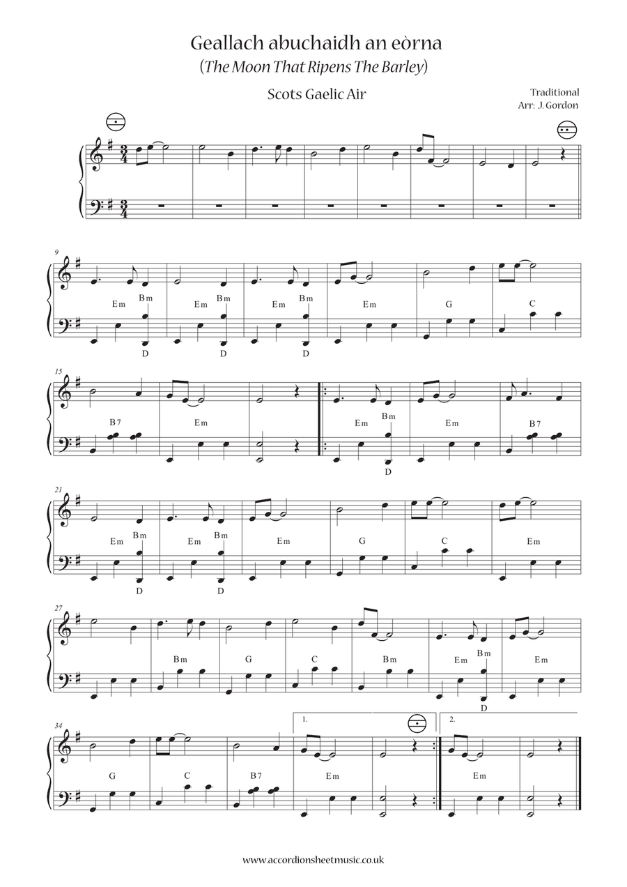 Geallach abuchaidh an eòrna (The Moon That Ripens The Barley)