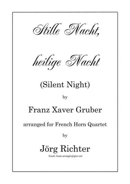 Silent Night (Stille Nacht, heilige Nacht) for French Horn Quartet image number null