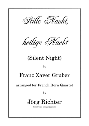 Silent Night (Stille Nacht, heilige Nacht) for French Horn Quartet