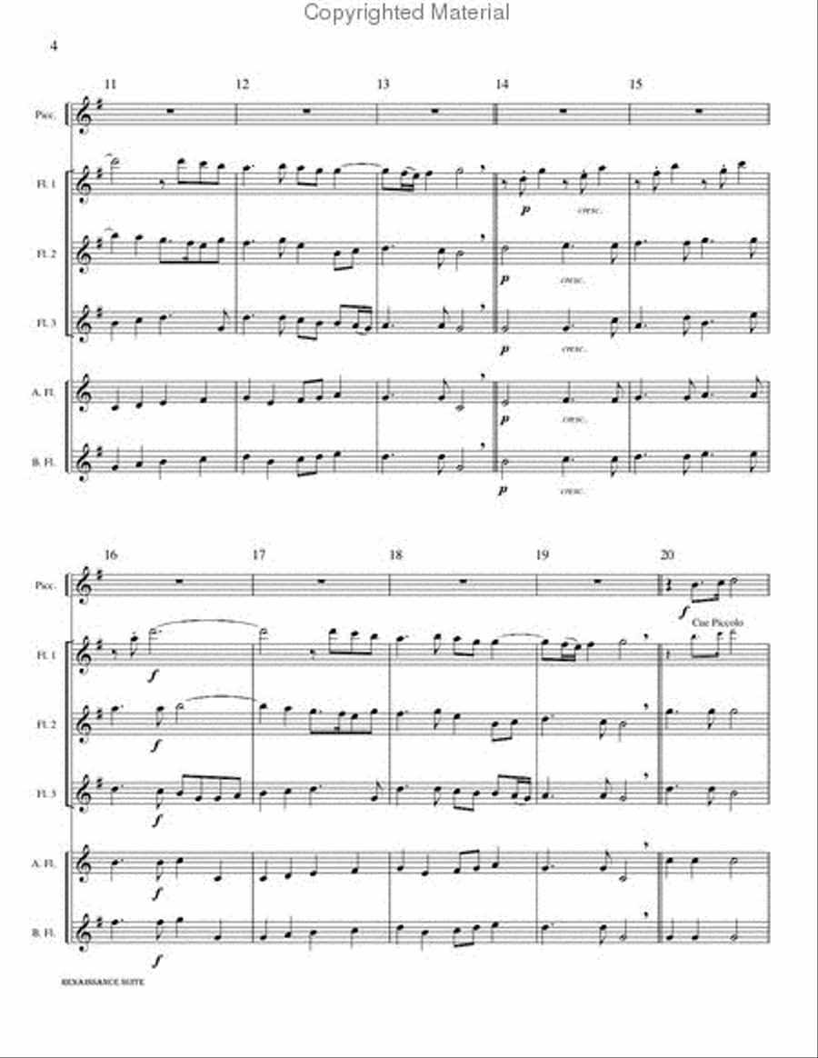 Renaissance Suite Flute Choir scores gallery preview page 4