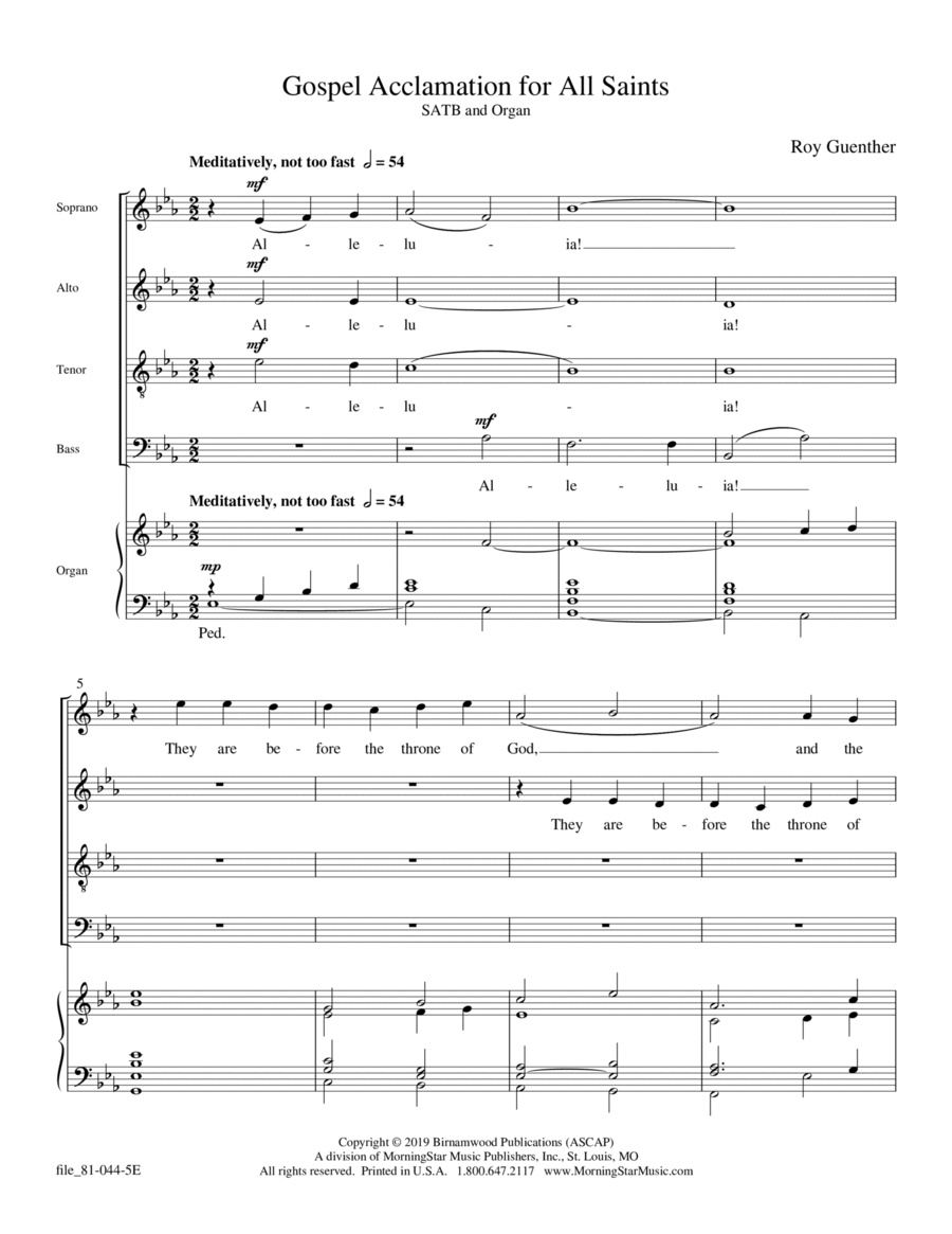 Gospel Acclamation for All Saints 4-Part scores gallery preview page 1