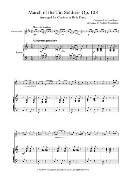 March of the Tin Soldiers arranged for Clarinet and Piano image number null