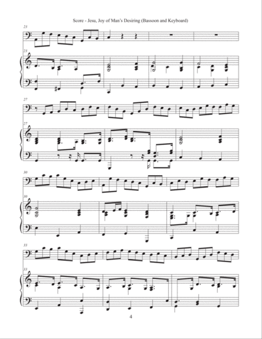 Jesu, Joy of Man's Desiring (Bassoon and Keyboard) Bassoon Solo scores gallery preview page 4