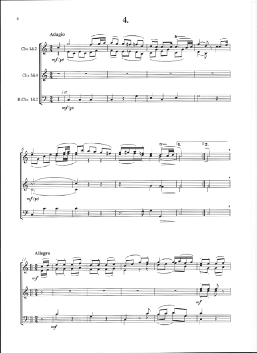 Mozart - Divertimenti (6tte) Clarinet Quartet scores gallery preview page 5