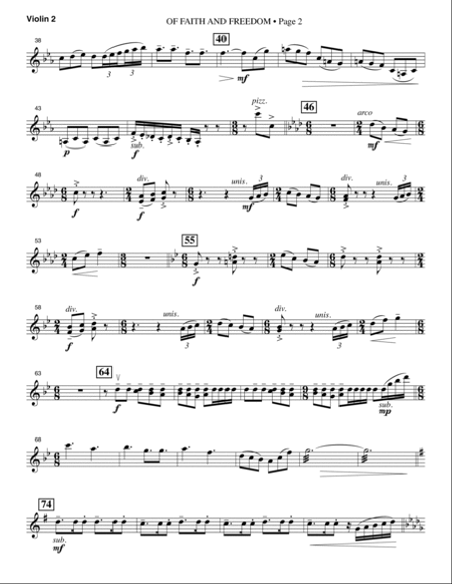Of Faith and Freedom - Violin 2 Choir scores gallery preview page 2
