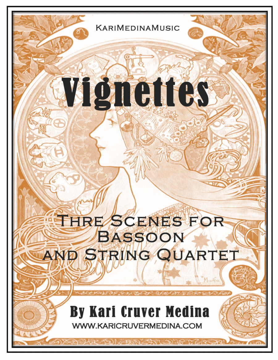 Vignettes (Three Scenes for Bassoon and String Quartet) Chamber Music scores gallery preview page 1