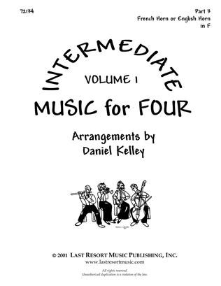 Intermediate Music for Four, Volume 1 Part 3 for French Horn or English Horn - #72134
