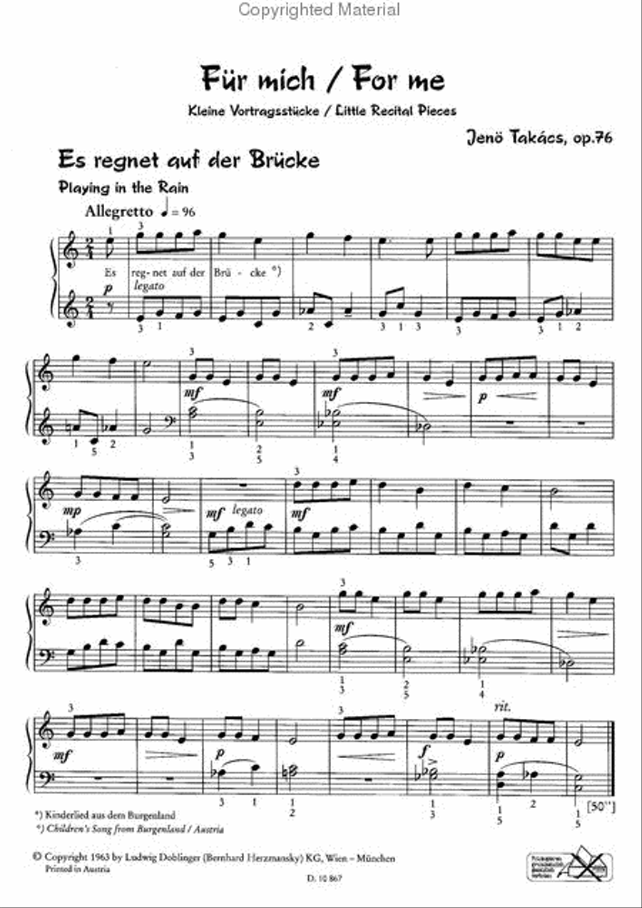 Fur Mich / For Me op. 76 Easy Piano scores gallery preview page 3