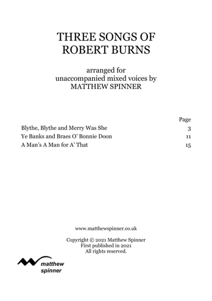 Three Songs of Robert Burns for unaccompanied choir image number null