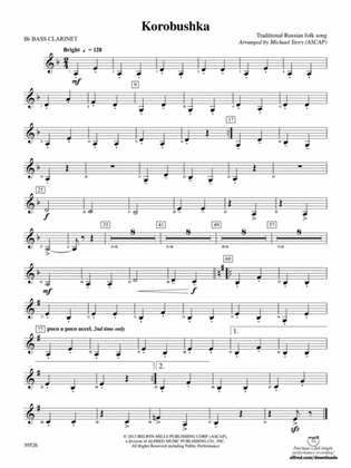 Korobushka: B-flat Bass Clarinet