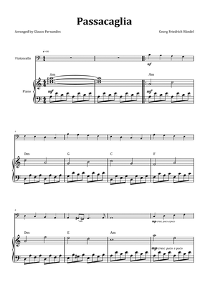 Passacaglia by Handel/Halvorsen - Cello & Piano with Chord Notation