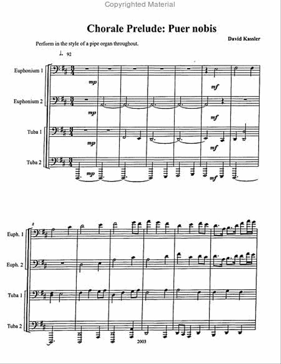 Chorale Prelude and Fugue on Puer Nobis EETT scores gallery preview page 2