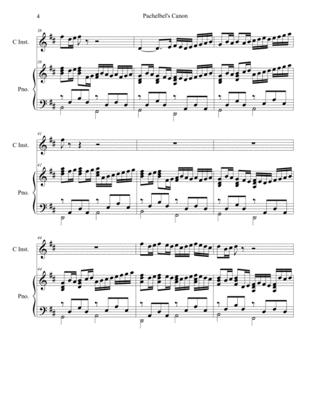 Pachelbel's Canon (Wedding Arrangement: C-Instrument Solo with Piano Accompaniment) image number null