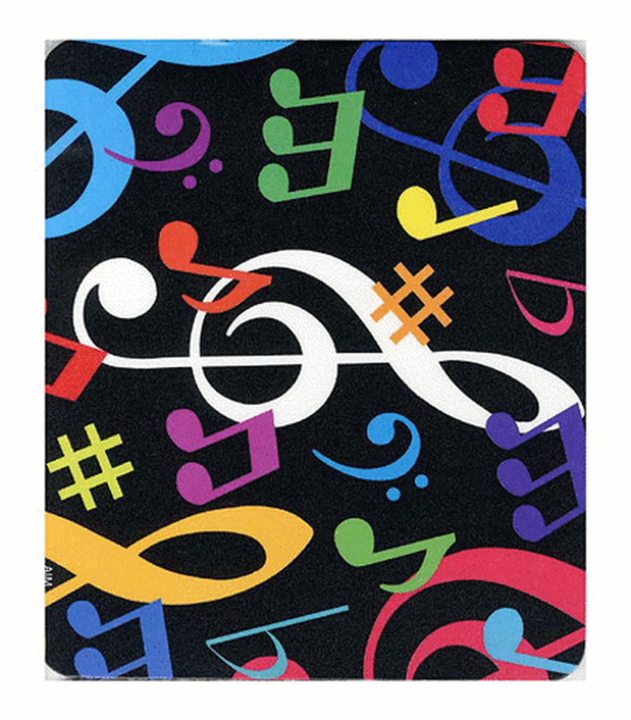 Mouse Mat: Multicolour Musical Notes