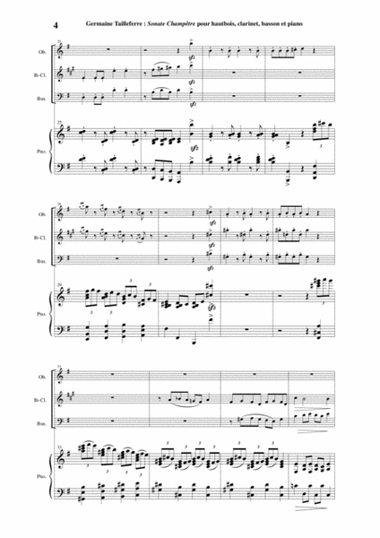Germaine Tailleferre: Sonate Champêtre for oboe, clarinet, bassoon and piano