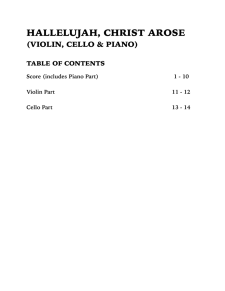 He Arose (Piano Trio): Violin, Cello and Piano image number null