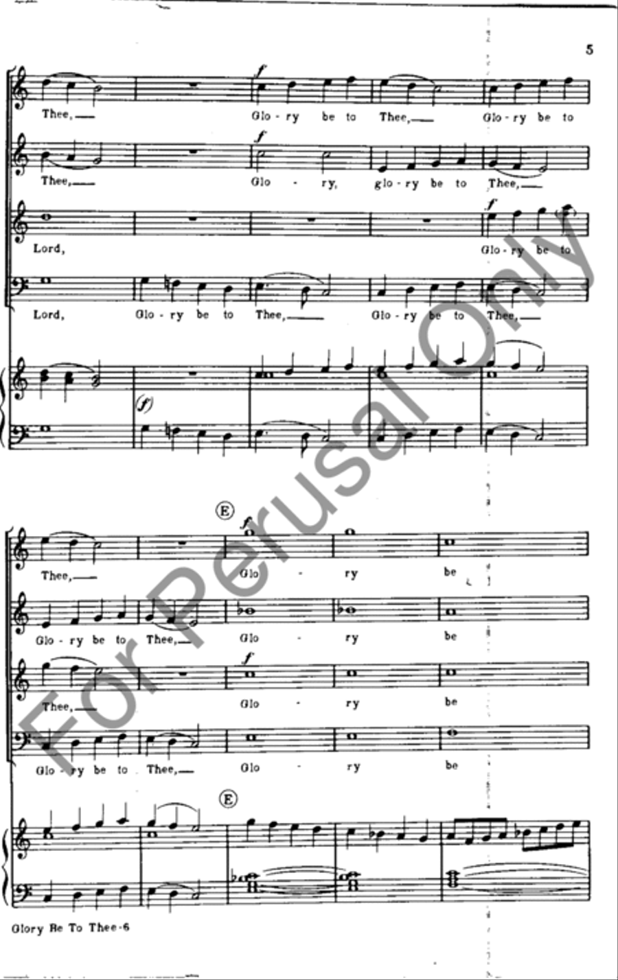 Glory Be To Thee Glory Be To Thee 4-Part scores gallery preview page 5