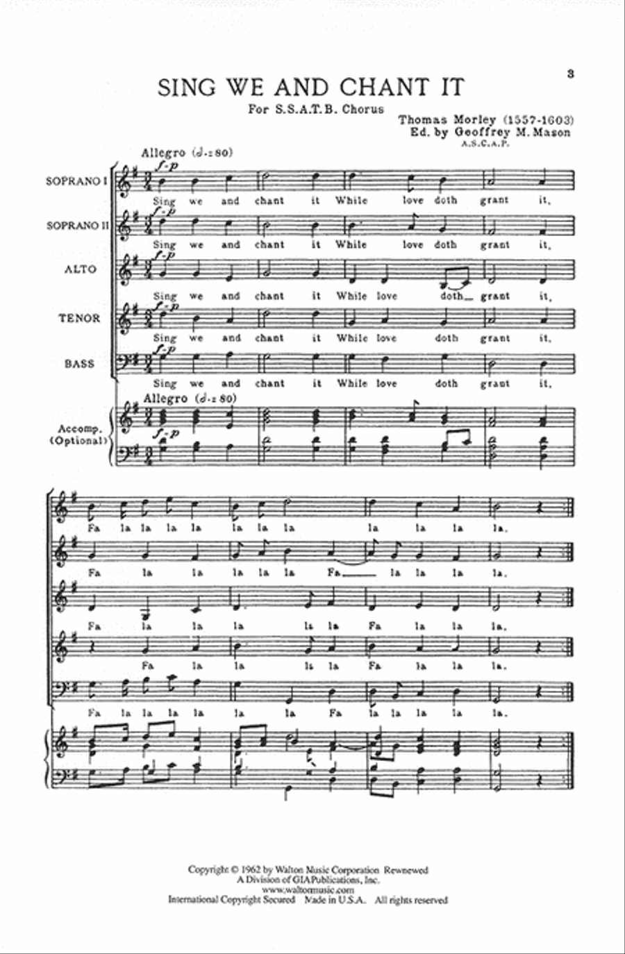 Sing We and Chant It SSATB scores gallery preview page 2