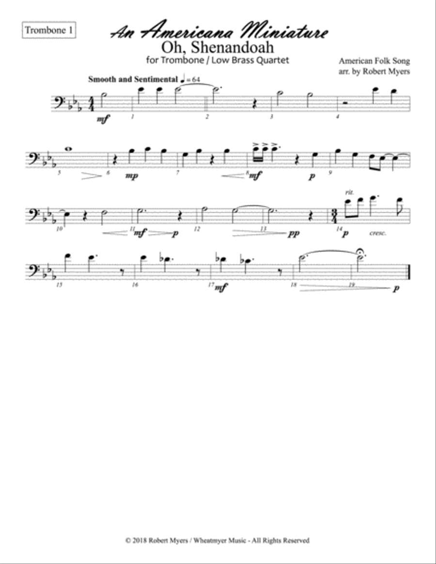 Oh, Shenandoah Brass Ensemble scores gallery preview page 3